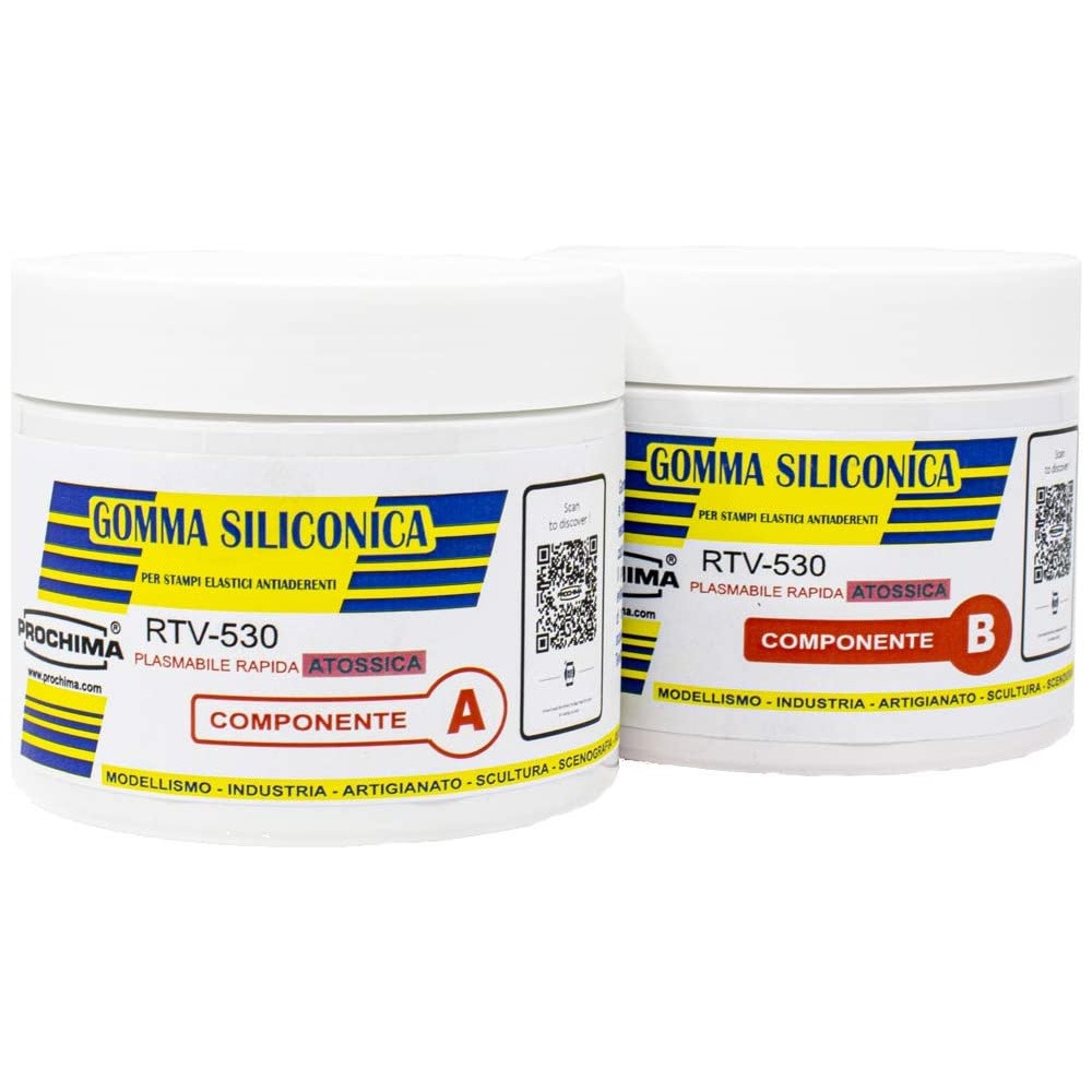 Gomma siliconica RTV 530 plasmabile atossica A+B