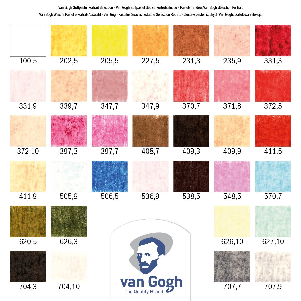 Soft Pastels Van Gogh Set Portrait Selection 36 colori Talens - immagine 2
