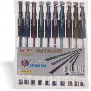 Penne Gel colori METALLIZZATI set 10 colori assortiti