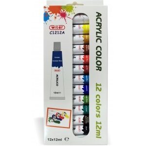 Wiler Scatola da 12 tubetti Colori Acrilici