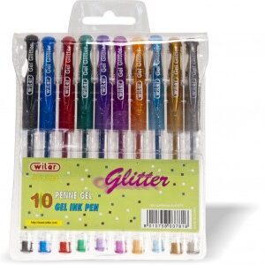 Penne Gel Glitterate SET 10 colori assortiti