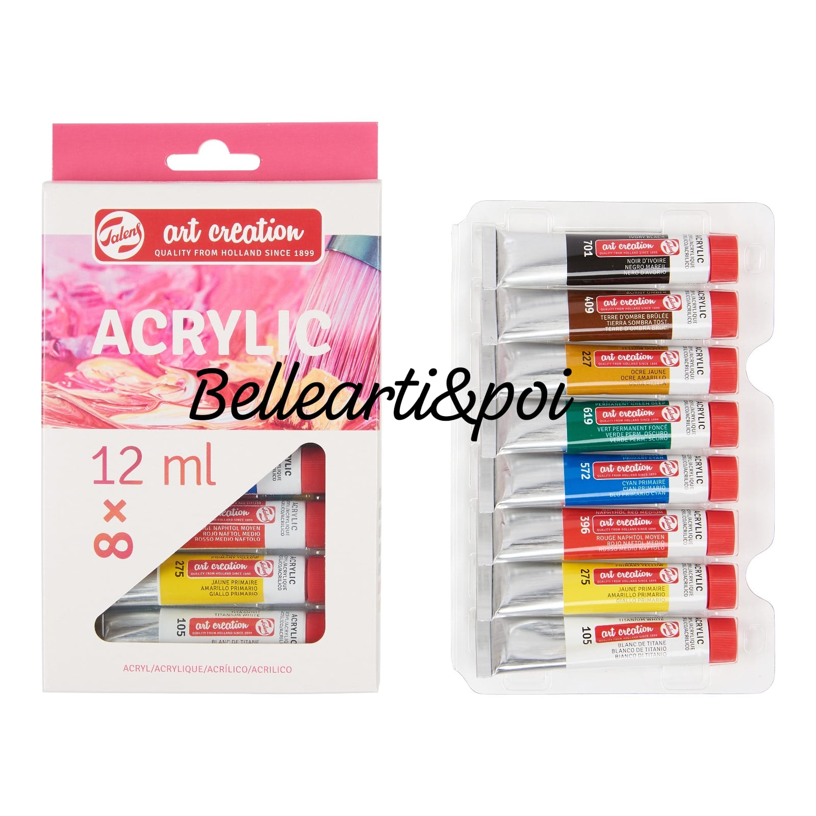 Colori Acrilici TALENS ART CREATION set 8 tubi da 12 ml - immagine 2