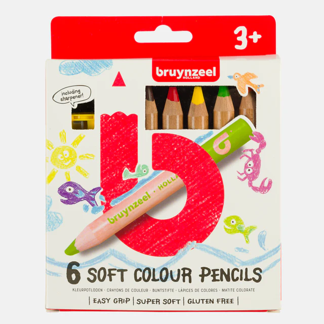 Matite Colorate Soft Set 6 Bruynzeel speciali per Bimbi