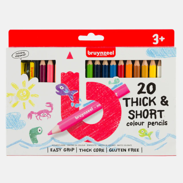 Matite Colorate Thick & Short Set 20 Bruynzeel speciali per Bimbi