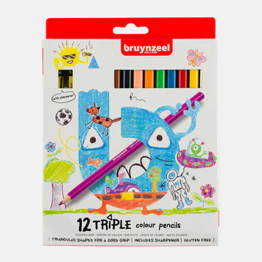 Matite Colorate Triple Set 12 Bruynzeel speciali per Bimbi