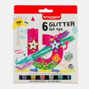 Pennarelli Glitter set 6 Bruynzeel speciali per Bimbi