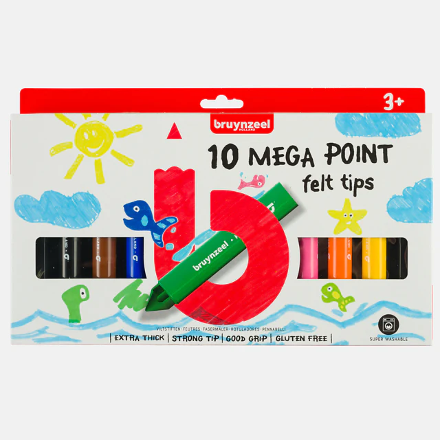 Pennarelli Mega Point set 10 Bruynzeel speciali per Bimbi