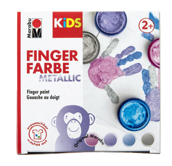 Colori a Dita Kids Metallic set 4 speciale per Bimbi