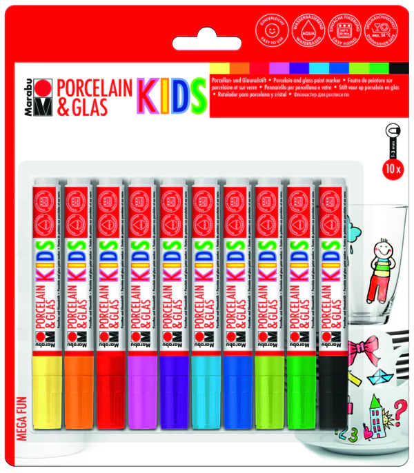 Pennarelli per Ceramica Vetro e Porcellana Set 10 speciale per Bimbi