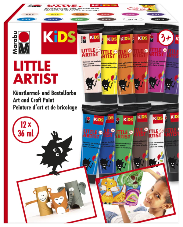 Marabu Kids Little Artist Set 12 x 36 ml colori pensati e creati per Bimbi