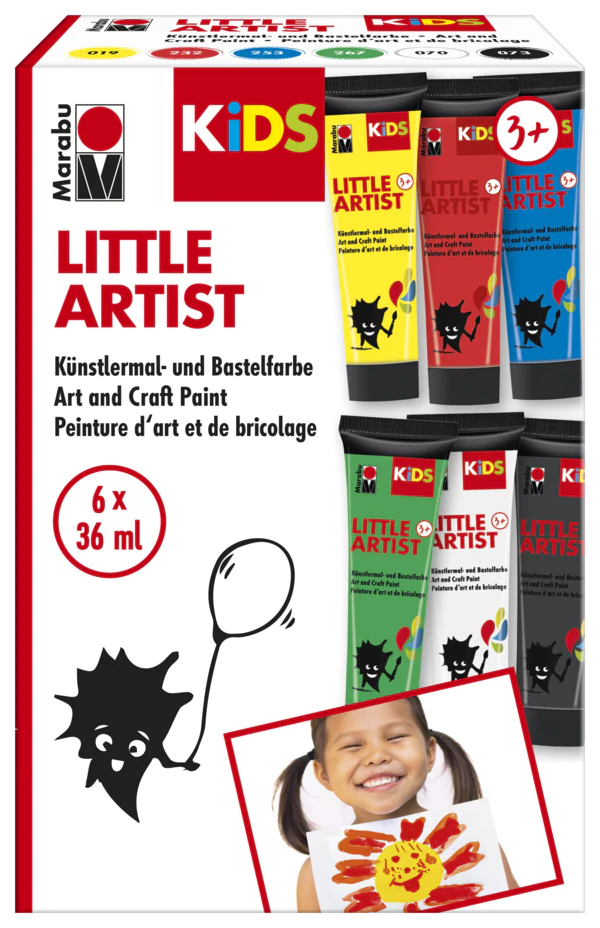 Marabu Kids Little Artist Set 6 x 36 ml colori pensati e creati per Bimbi