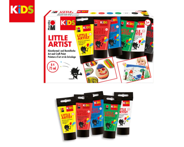 Marabu Kids Little Artist Set 6 x 75 ml colori pensati e creati per Bimbi