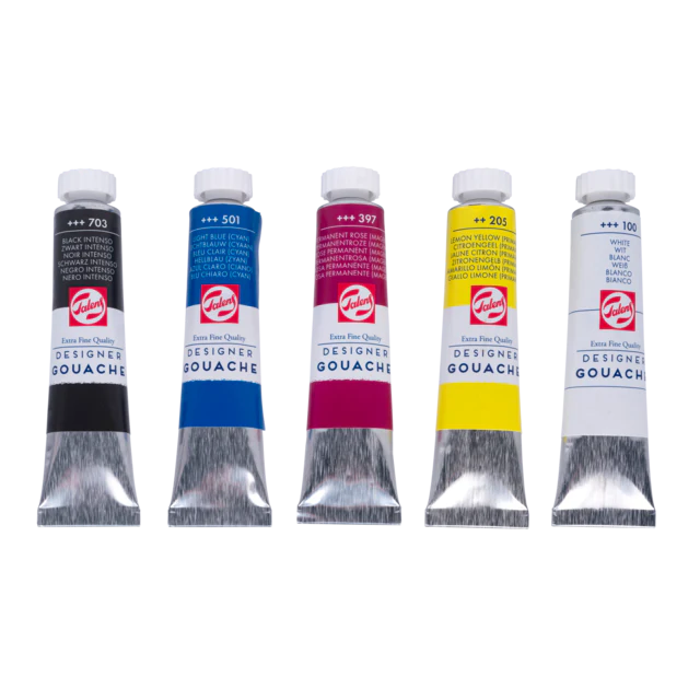 Tempere Talens Gouache Mixing Set Primari 5 x 20 ml - immagine 2