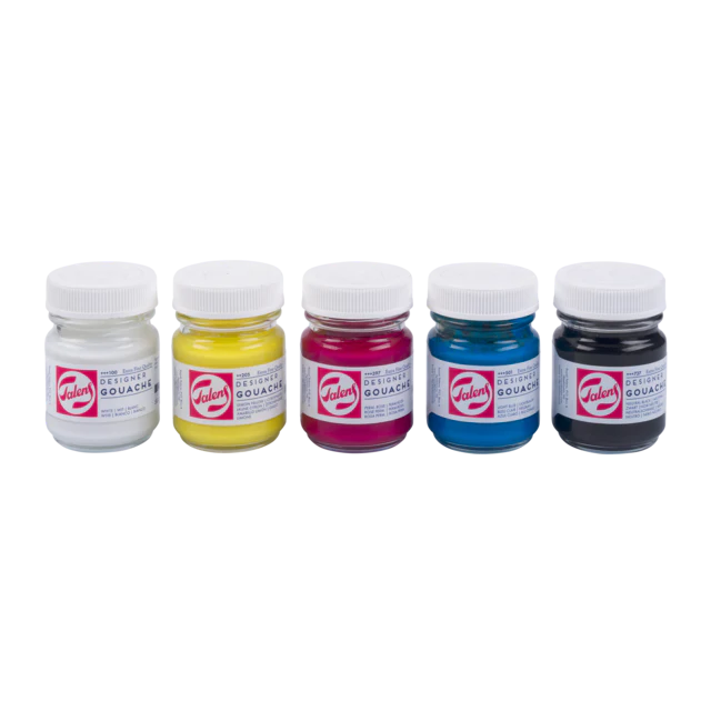 Tempere Talens Gouache Mixing Set 5 x 50 ml in Vetro - immagine 2