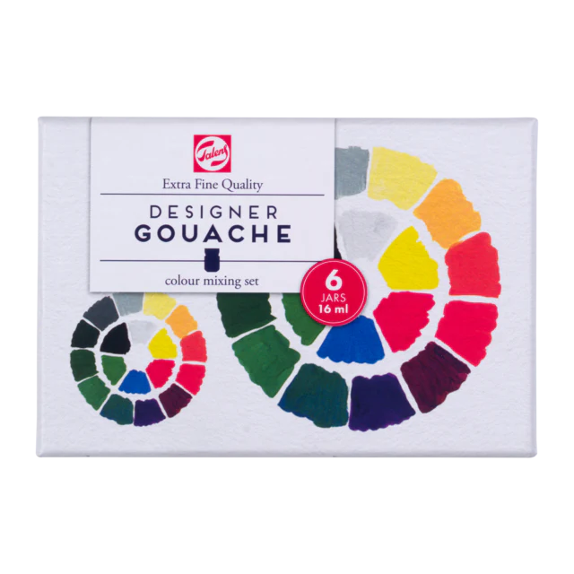 Tempere Talens Gouache Mixing Primary Set 6 x 16 ml in Vetro