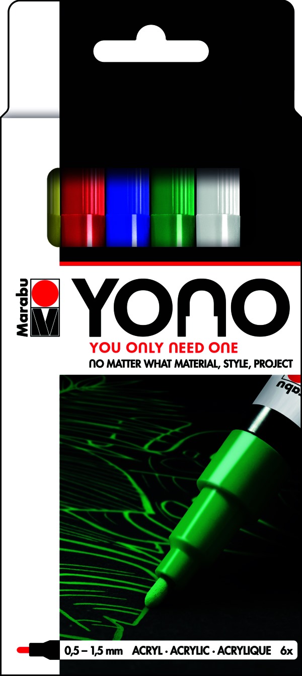 Pennarelli Marabu Yono set da 6 Punta 0,5-1,5 mm.