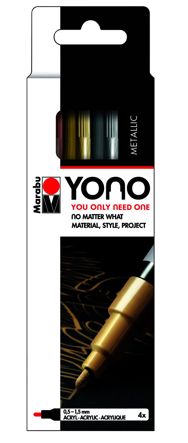 Pennarelli Marabu Yono set 4 Metallic Punta 0,5-1,5 mm