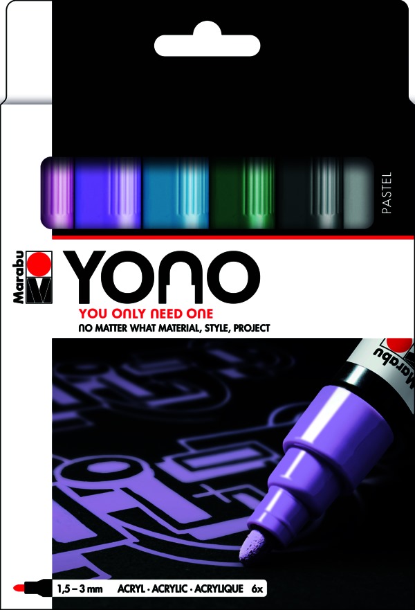 Pennarelli Marabu Yono set da 6 colori Pastello