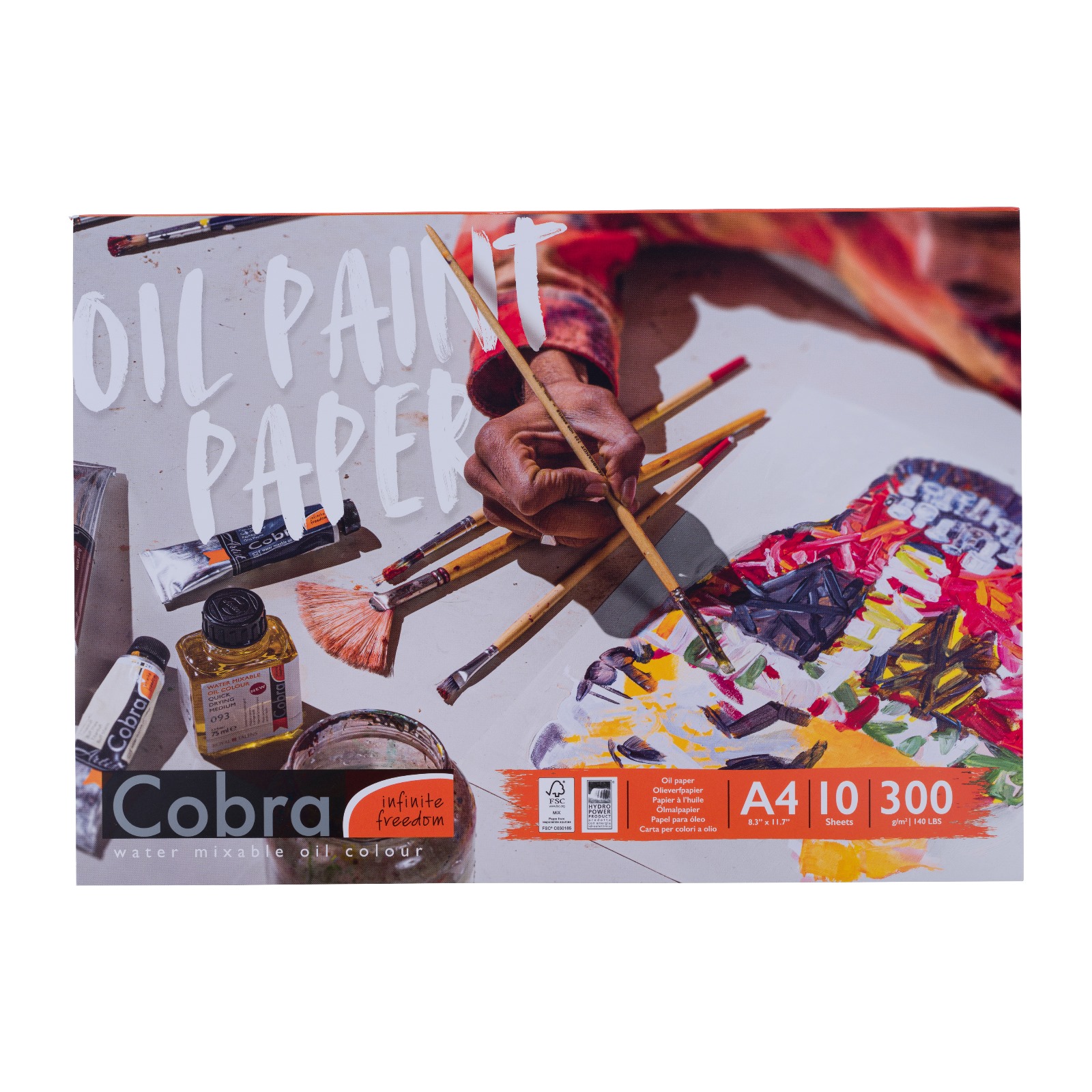 Cobra Blocco Carta per Pittura Olio 300 g/m² formato A3/A4