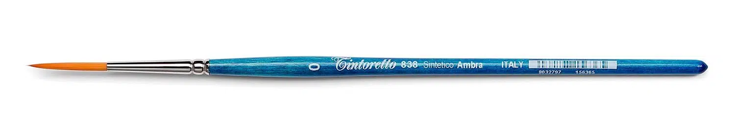 Tintoretto Pennello Filettante Tondo Extra lungo Sintetico Ambra S.838