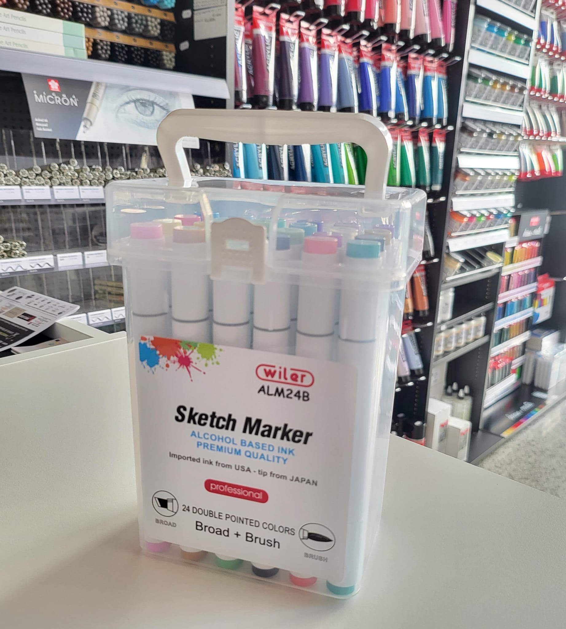 Marker Doppia Punta 24 Colori Wiler