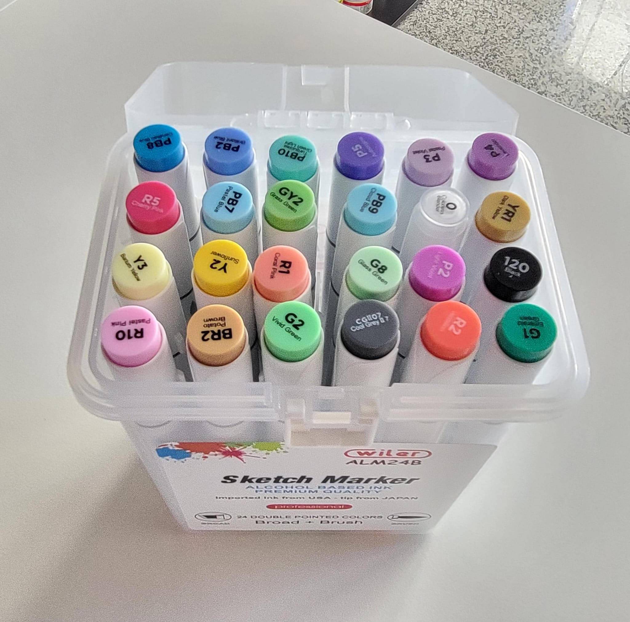 Marker Doppia Punta 24 Colori Wiler - immagine 2