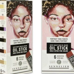 Sennelier Set 6 Mini Oil Stik Ritratto Tonalità Scure