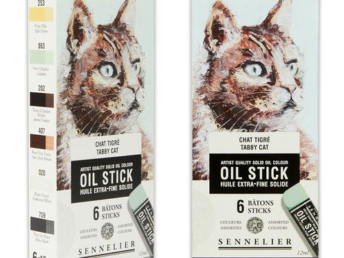 Sennelier Set 6 Mini Oil Stik Gatto Tigre
