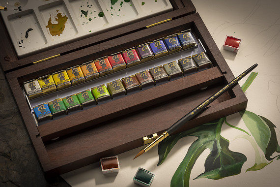 Rembrandt Confezione Acquerelli Box Traditional 24 Godet - immagine 3