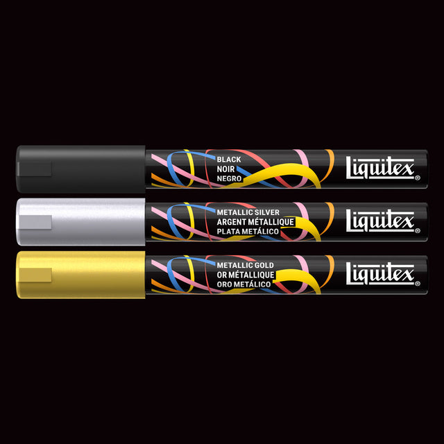 Liquitex Marker Set 3 Colori Metallici Punta 2mm Tonda - immagine 3