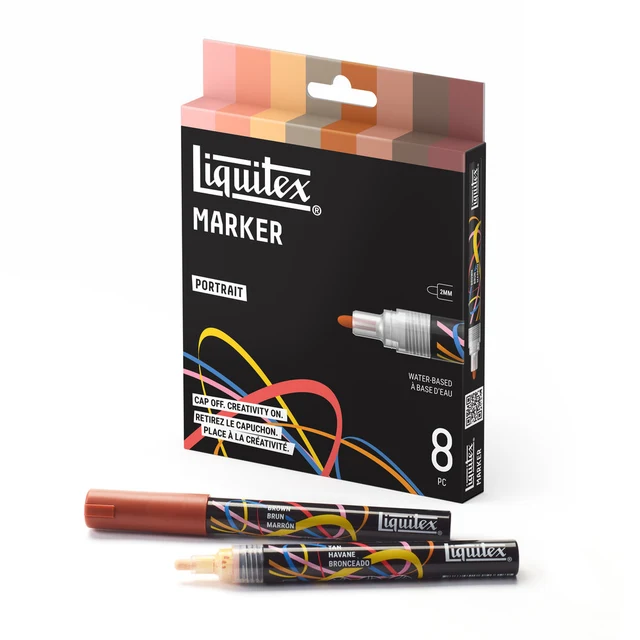 Liquitex Marker Set 8 Colori Ritratto Punta 2mm Tonda