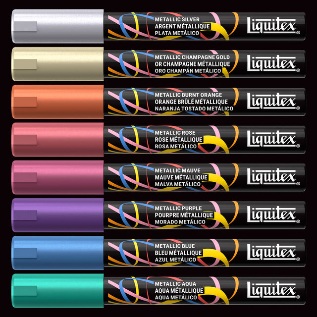 Liquitex Marker Set 8 Colori Metallici Punta 2mm Tonda - immagine 3