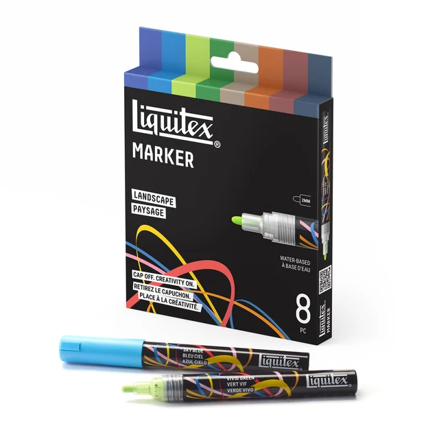 Liquitex Marker Set 8 Colori per Paesaggio Punta 2mm Tonda
