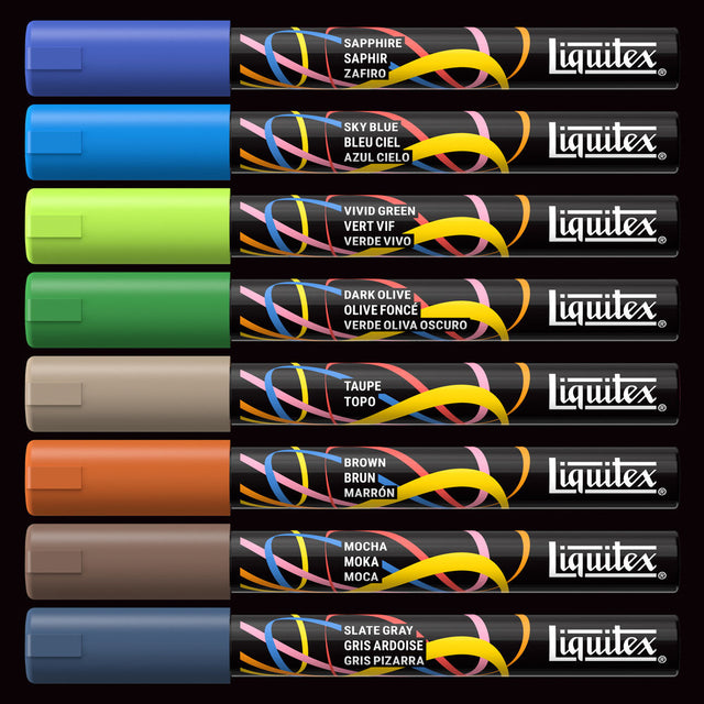 Liquitex Marker Set 8 Colori per Paesaggio Punta 2mm Tonda - immagine 3