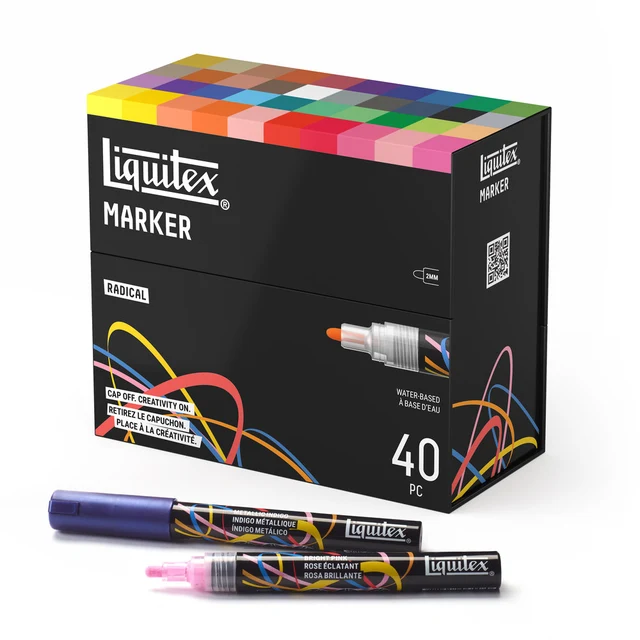 Liquitex Marker Set 40 Colori Punta 2mm Tonda